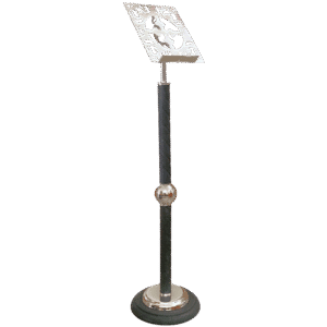 Elegant church lectern with ornate metalwork, ideal for ecclesiastical ceremonies and religious services, crafted for durability and aesthetic appeal.