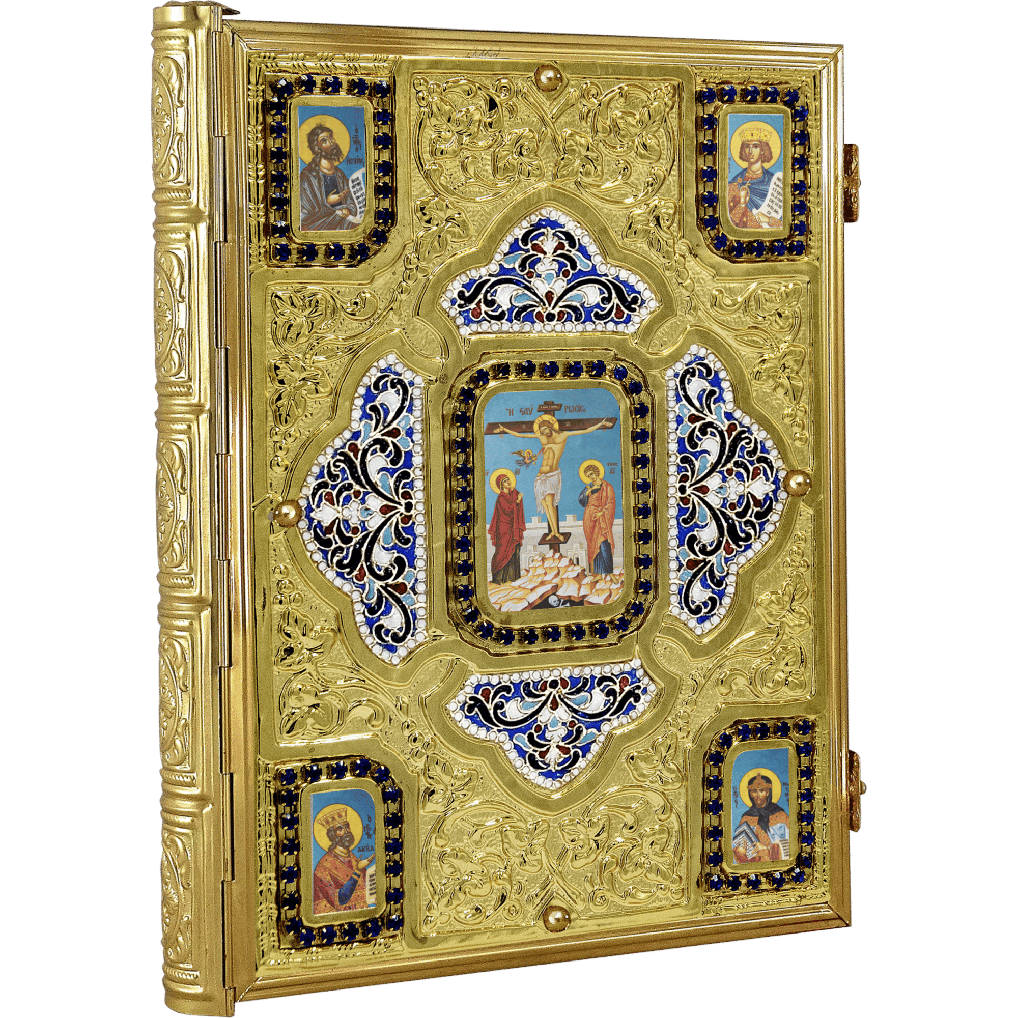 Exquisite religious iconostasis with gold accents, detailed craftsmanship, and vibrant icons by Tsa tsaronis Antonios, ideal for ecclesiastical items and Orthodox church decor.