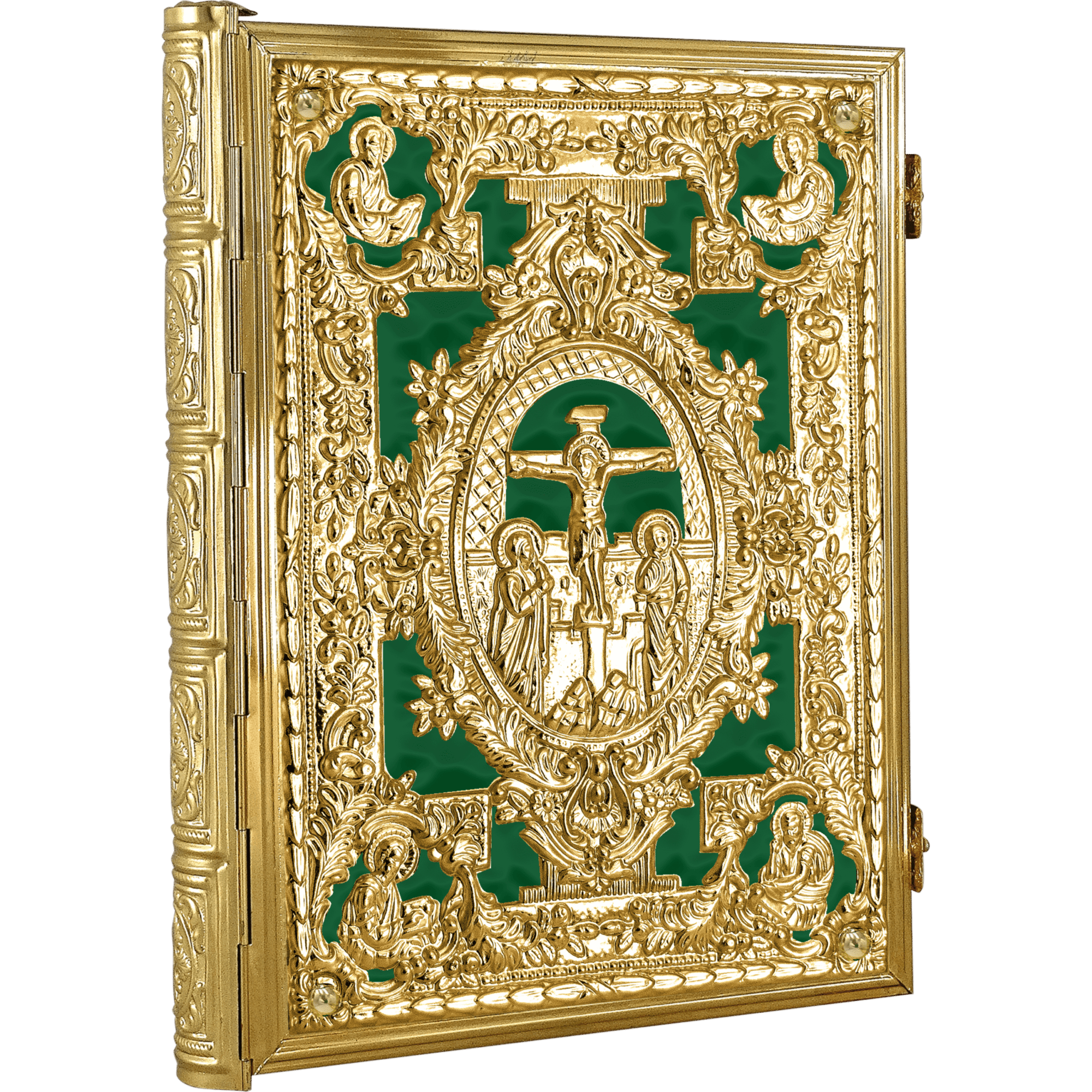Intricately designed gold ecclesiastical icon with detailed religious imagery, perfect for church decoration and religious ceremonies, showcasing traditional ecclesiastical art from Tsatsaronis Antoniou.