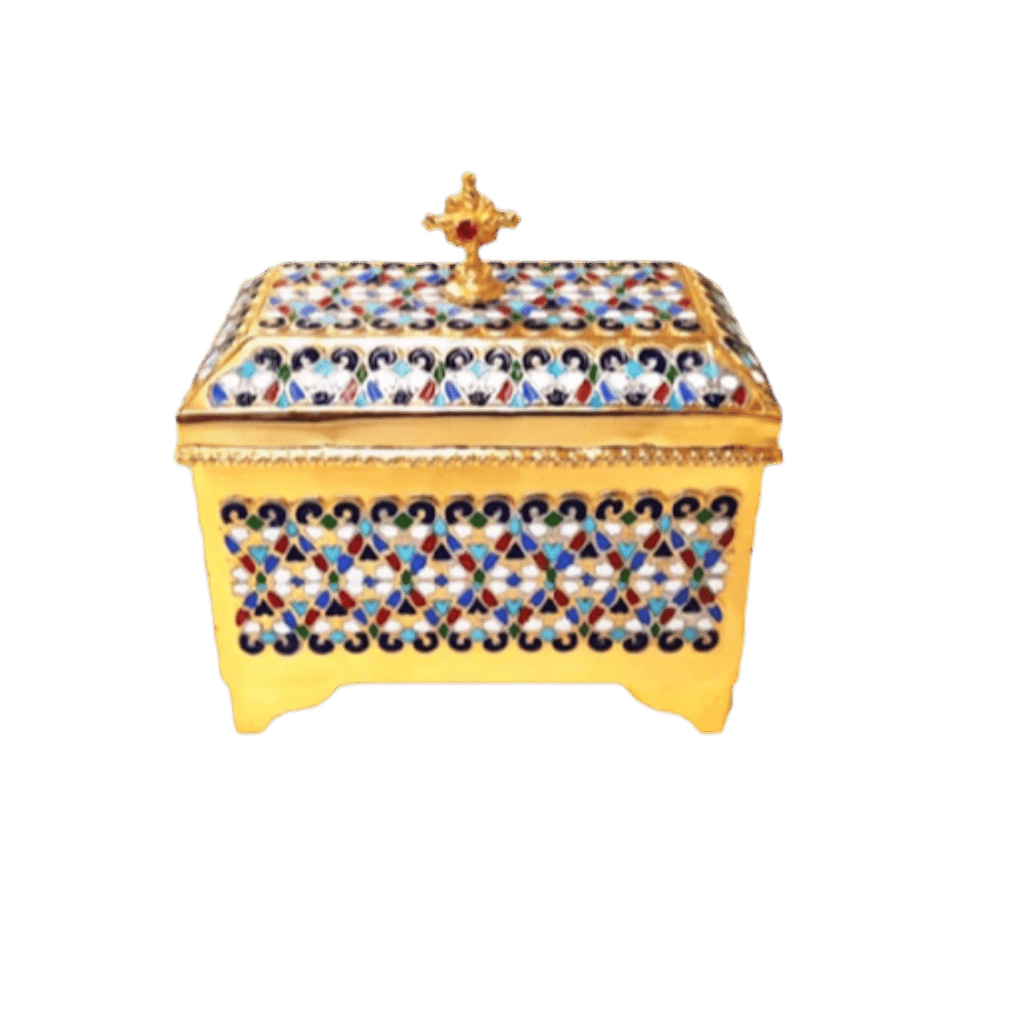 Intricately designed church artifacts and ecclesiastical items from Atsatsaronis, including religious reliquaries and ceremonial pieces, showcasing traditional craftsmanship and sacred symbolism.