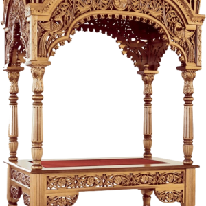 Ornate wooden bier with intricate carvings for religious ceremonies and funeral processions, ideal for Orthodox Christian traditions.